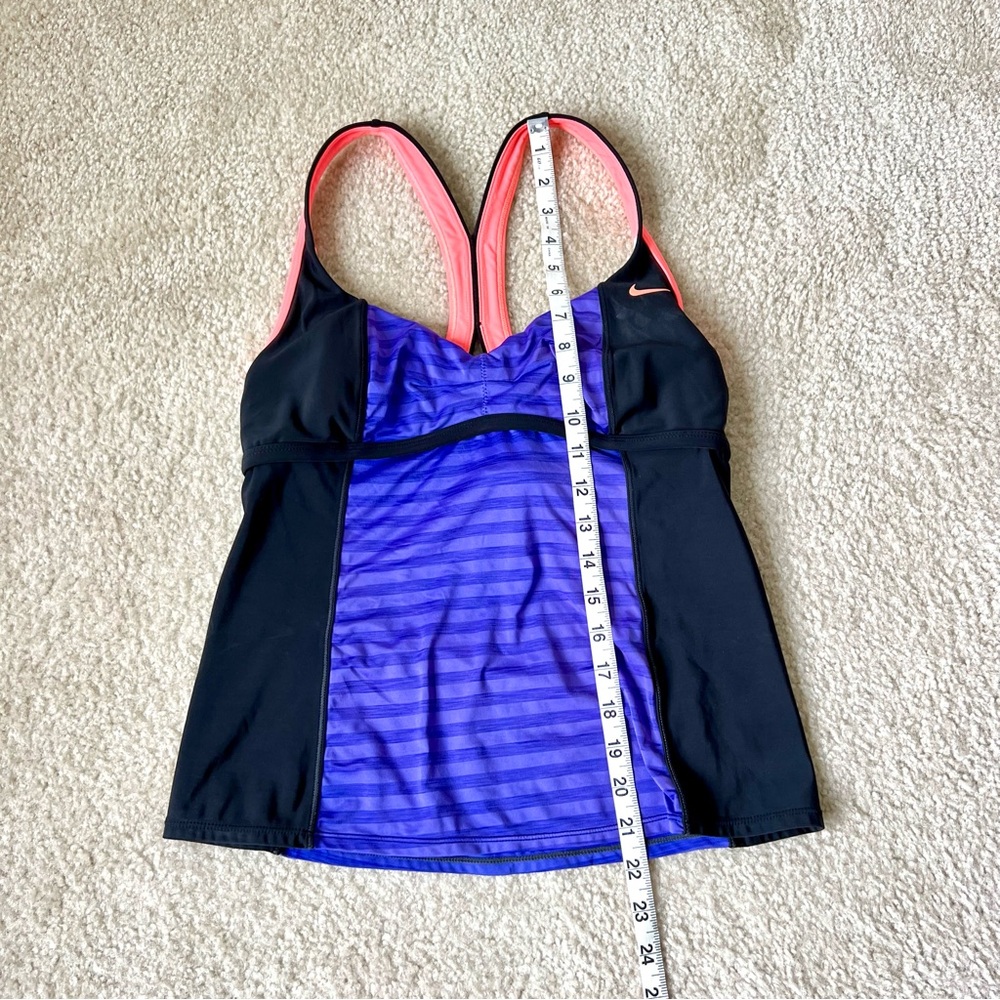 NIKE Striped Color Block Racer Back Tankini Swim Top—SZ. 6 - Picture 8 of 12